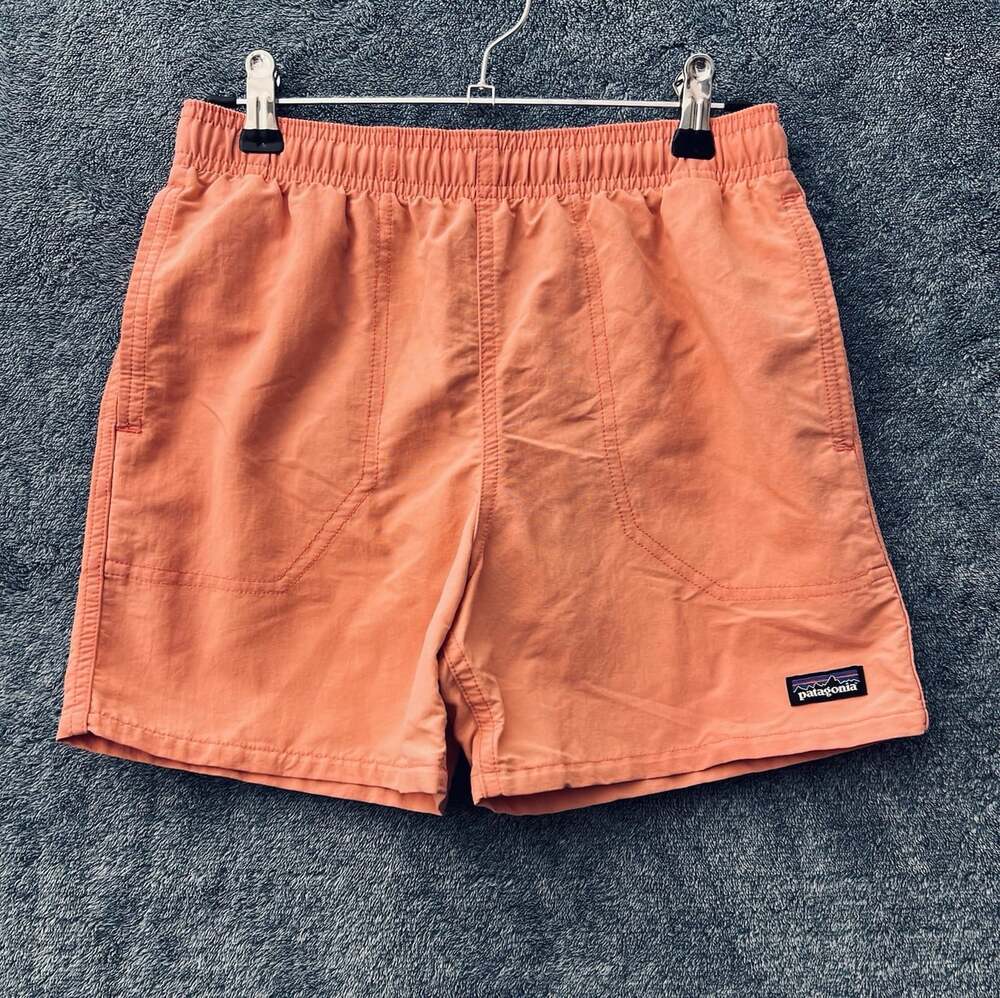 Patagonia Unisex Baggies Shorts Large 12 Coral Pink Pockets